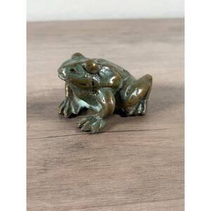 Bronze Frog Figurine Yard Art- Good Luck Vibes